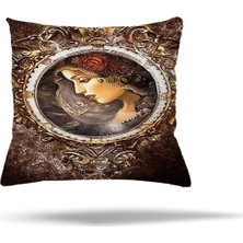 Pelangi Çiçek Yaprak Bisiklet Desen Gizli Fermuarlı Yastık Kılıfı Kırlent Kılıfı Koltuk Yastık Kılıfı