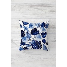 Pelangi Tropikal Yaprak Desen Çift Tarafı Baskılı Gizli Fermuarlı Yastık Kılıfı Kırlent Koltuk Yastık Kılıfı