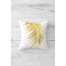 Pelangi Gold Iğne Yapraklı Çift Tarafı Baskılı Gizli Fermuarlı Yastık Kılıfı Kırlent Koltuk Yastık Kılıfı