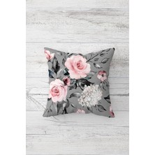 Pelangi Gül Buketi Çiçekli Çift Tarafı Baskılı Gizli Fermuarlı Yastık Kılıfı Kırlent Koltuk Yastık Kılıfı