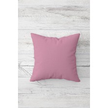 Pelangi Düz Pembe Çift Tarafı Baskılı Gizli Fermuarlı Yastık Kılıfı Kırlent Koltuk Yastık Kılıfı