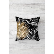 Pelangi Iğne Yapraklı Dallar Çift Tarafı Baskılı Gizli Fermuarlı Yastık Kılıfı Kırlent Koltuk Yastık Kılıfı