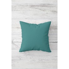 Pelangi Düz Renkli Su Yeşili Çift Tarafı Baskılı Gizli Fermuarlı Yastık Kılıfı Kırlent Koltuk Yastık Kılıfı