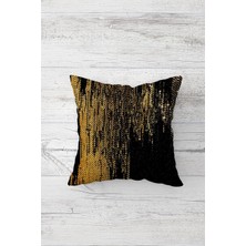 Pelangi Pul Payet Desen Geçişli Çift Tarafı Baskılı Gizli Fermuar Yastık Kılıfı Kırlent Koltuk Yastık Kılıfı