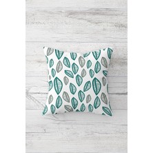 Pelangi Bohem Iskandinav Yaprak Çizgili Çift Tarafı Baskılı Gizli Fermuarlı Kırlent Koltuk Yastık Kılıfı