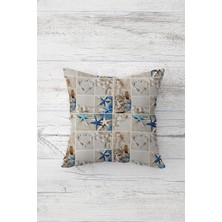 Pelangi Deniz Yıldızı Kalp Deniz Desenli Çift Tarafı Baskılı Gizli Fermuarlı Kırlent Koltuk Yastık Kılıfı