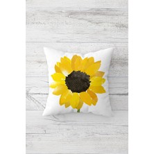 Pelangi Ayçiçeği Papatya Desen Çift Tarafı Baskı Gizli Fermuarlı Yastık Kılıfı Kırlent Koltuk Yastık Kılıfı