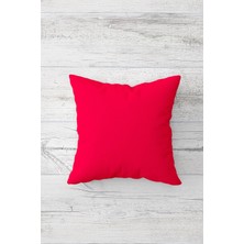 Pelangi Düz Renk Kırmızı Çift Tarafı Baskılı Gizli Fermuarlı Yastık Kılıfı Kırlent Koltuk Yastık Kılıfı