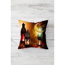 Pelangi Ramadan Kareem Fener Çift Tarafı Baskılı Gizli Fermuarlı Yastık Kılıfı Kırlent Koltuk Yastık Kılıfı