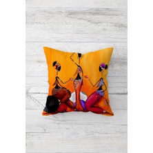 Pelangi Etnik Afrikalı Kadınlar Çift Tarafı Baskı Gizli Fermuarlı Yastık Kılıfı Kırlent Koltuk Yastık Kılıfı