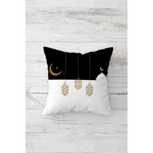 Pelangi Ramazan Temalı Çift Tarafı Baskılı Gizli Fermuarlı Yastık Kılıfı Kırlent Koltuk Yastık Kılıfı