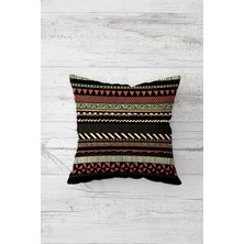 Pelangi Ottoman Desenli Çift Tarafı Baskılı Gizli Fermuarlı Yastık Kılıfı Kırlent Koltuk Yastık Kılıfı