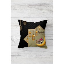 Pelangi Ramadan Kareem Çift Tarafı Baskılı Gizli Fermuarlı Yastık Kılıfı Kırlent Koltuk Yastık Kılıfı