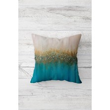 Pelangi Gold Sim Desenli Çift Tarafı Baskılı Gizli Fermuarlı Yastık Kılıfı Kırlent Koltuk Yastık Kılıfı