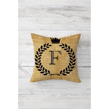 Pelangi A Harfi Yaprak Desen Çift Tarafı Baskılı Gizli Fermuarlı Yastık Kılıfı Kırlent Koltuk Yastık Kılıfı