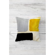 Pelangi Renk Bloklu Geometrik Çift Tarafı Baskılı Gizli Fermuarlı Yastık Kılıfı Kırlent Koltuk Yastık Kılıfı