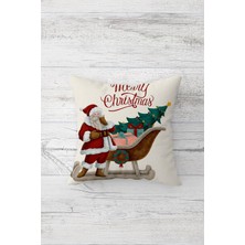 Pelangi Merry Christmas Çift Tarafı Baskılı Gizli Fermuarlı Yastık Kılıfı Kırlent Koltuk Yastık Kılıfı