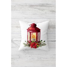 Pelangi Yılbaşı Süsü Mum Tema Çift Tarafı Baskılı Gizli Fermuarlı Yastık Kılıfı Kırlent Koltuk Yastık Kılıfı