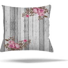 Pelangi Çiçek Desenli Vintage Gizli Fermuarlı Yastık Kılıfı Kırlent Kılıfı Koltuk Yastık Kılıfı