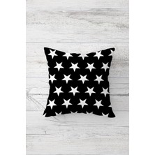 Pelangi Yıldız Desenli Çift Tarafı Baskılı Gizli Fermuarlı Yastık Kılıfı Kırlent Koltuk Yastık Kılıfı