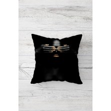 Pelangi Gözü Kapalı Siyahi Kadın Çift Tarafı Baskı Gizli Fermuar Yastık Kılıfı Kırlent Koltuk Yastık Kılıfı