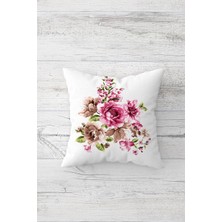 Pelangi Kahve Pembe Çift Tarafı Baskılı Gizli Fermuarlı Yastık Kılıfı Kırlent Koltuk Yastık Kılıfı