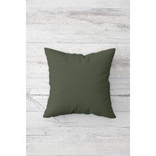 Pelangi Düz Renk Küf Yeşili Çift Tarafı Baskılı Gizli Fermuarlı Yastık Kılıfı Kırlent Koltuk Yastık Kılıfı