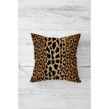 Pelangi Leopar Desen Çift Tarafı Baskılı Gizli Fermuarlı Yastık Kılıfı Kırlent Koltuk Yastık Kılıfı