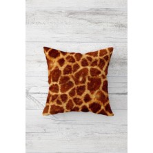 Pelangi Zürafa Derisi Desenli Çift Tarafı Baskılı Gizli Fermuarlı Yastık Kılıfı Kırlent Koltuk Yastık Kılıfı