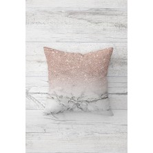 Pelangi Mermer Payet Desenli Çift Tarafı Baskılı Gizli Fermuarlı Yastık Kılıfı Kırlent Koltuk Yastık Kılıfı