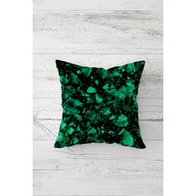 Pelangi Zümrüt Taş Desenli Çift Tarafı Baskılı Gizli Fermuarlı Yastık Kılıfı Kırlent Koltuk Yastık Kılıfı