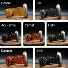 North's Nature  Watch Uyumlu Deri Kordon Ultra Kırmızı Hakiki Deri saat kordonu