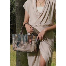 Kadın Vegan Çok Renkli Medium Tote Bag - Ballerinas Tasarım