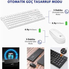 Lecoo KM2001 Kablosuz Türkçe Q Klavye & Mouse Set Beyaz