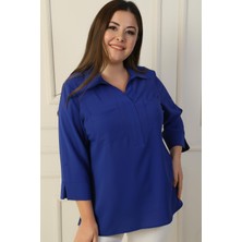 By Saygı Polo Yaka Cepli Çeyrek Kol B.b. Bluz