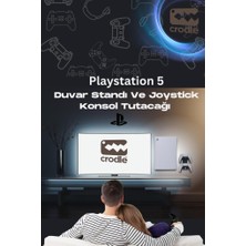 Crodle 2'li Fırsat PS5 ve PS5 Slim Duvar Standı Joystick Konsol Tutacağı Yerden Tasarruf Gaming Aksesuar