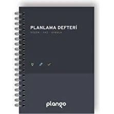 Plango Siyah Gri Günlük Planlayıcı Defter