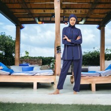 Shopiolog Uzun Kollu Düz Tam Tesettür Mayo