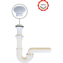Dallmer Koku Önleyici Lavabo Sifonu 100/0, 1 1/4'', DN40, Beyaz Seramik Pop-Up Süzgeçli, Koku Yapmaz, Kolay Uygulanır, Her Yöne Dönebilen Mafsallı 40'lık Çıkış Borulu