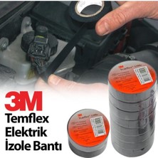 Mega Oto Market [brand] 3m Elektrik Bantı Temflex 1300E Izole Bant 10 Adet Siyah