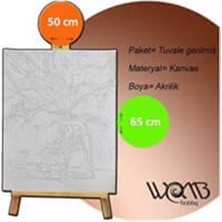 Womb Hobby Renkli Yürüyüş Sayılarla Boyama Seti 50X65 cm Tuvale Gerili