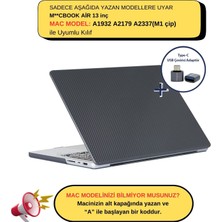 McStorey Macbook Air M1 Kılıf 13 Inç Karbon Fiber (Touchıd'li M1 Air) A2337 A2179 A1932 ile Uyumlu