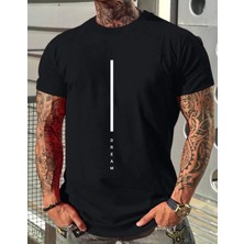 Amor Man Büyük Beden Özel Tasarım Dream Dikey Çizgi Baskılı %100 Pamuk Oversize Erkekt-Shırt