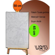 Womb Hobby Kanagawa Dalgası ve Yıldızlı Geceler  Sayılarla Boyama Seti 40X50 cm Tuvale Gerili