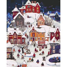 Noel Dilekleri Sayılarla Boyama Seti 40 x 50 cm (Tuvale Gerili)