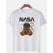 Amor Man Büyük Beden Özel Tasarım Nasa Astronot Baskılı %100 Pamuk Sokak Modası  Battal Erkek T-Shırt