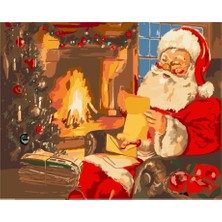 Womb Hobby Noel Baba Sayılarla Boyama Seti 50X65 cm Tuval Şasesine Gerili