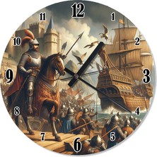 Ekart Atlı Şövalye ve Savaş Hazırlığı Akarlı Duvar Saati