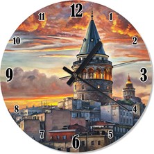 Tablomega Istanbul Galata Kulesi Analog Duvar Saati