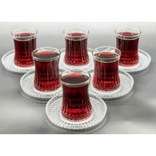 Paşabahçe Elysia Çay Bardağı Çay Takımı Seti 12 Parça 6 Adet Çaybardağı 6 Adet Ithal Bardak Altlığı